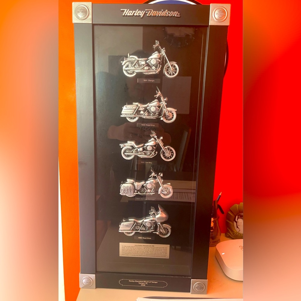 Harley Davidson motorcycles of the 90’s display